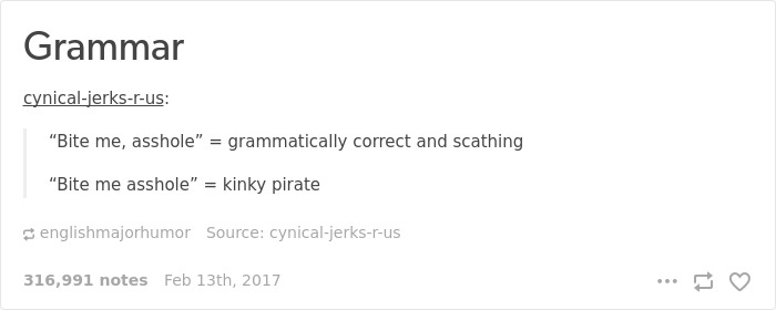 Correct Grammar vs. Kinky Pirate