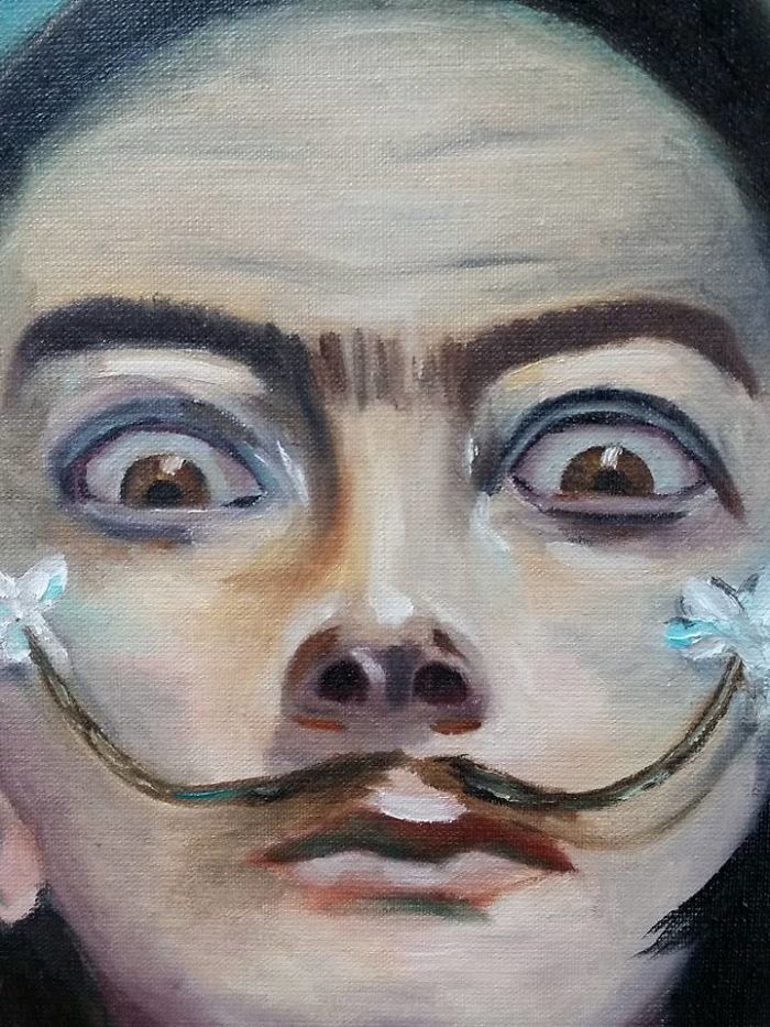 I Merged Salvador Dali And Frida Kahlo In My Painting