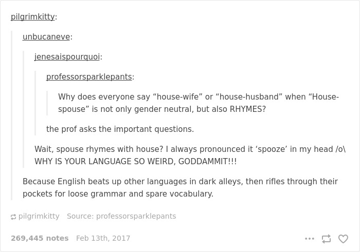 English language joke about house-wife and house-husband 