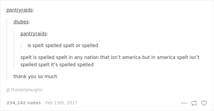 English language joke about "spelt" and "spelled"