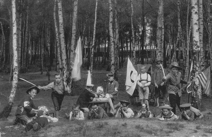 A Group Of German Children Playing War, 1915
