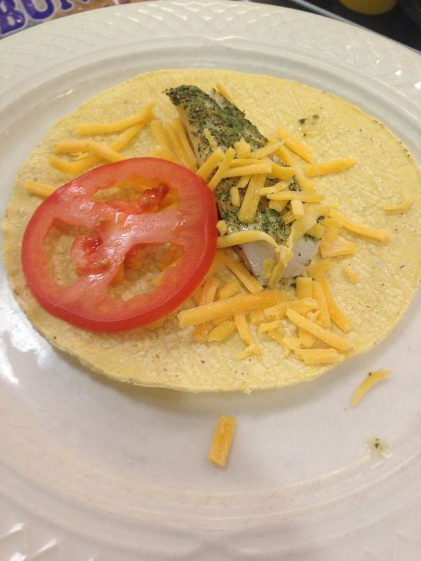 This "Loaded Fish Taco" At My University Cafeteria