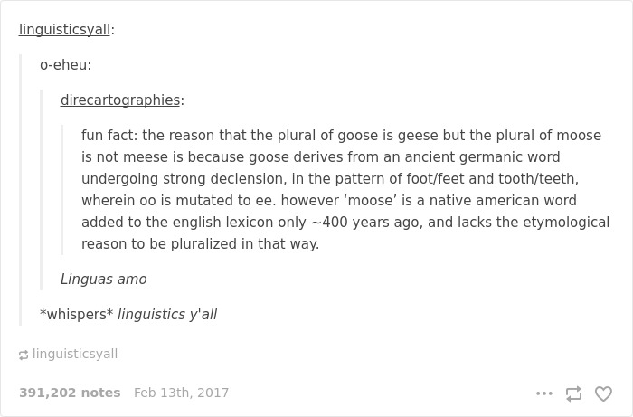 English language joke about goose and geese 