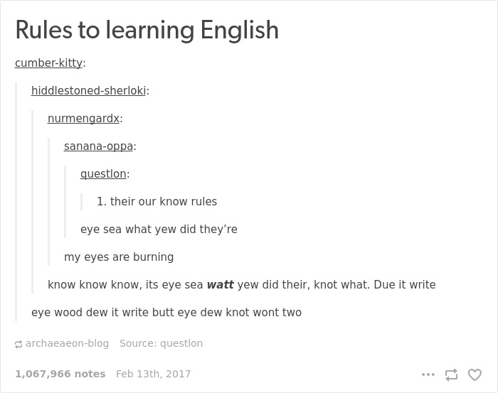English language joke about rules 