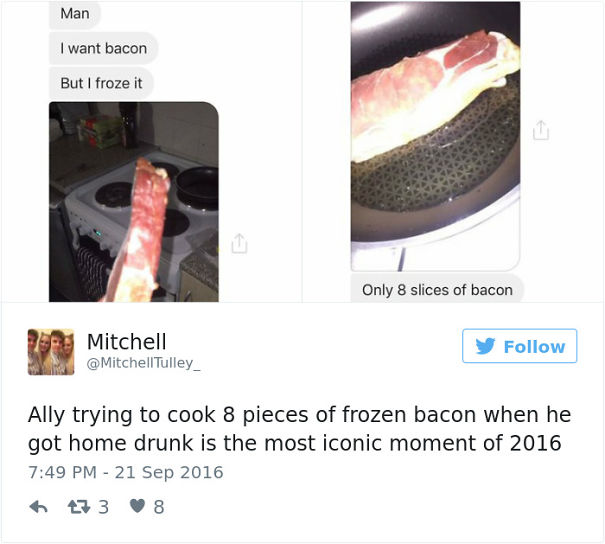 Trying To Cook 8 Pieces Of Frozen Bacon