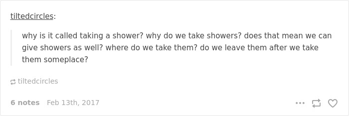English language joke about shower 