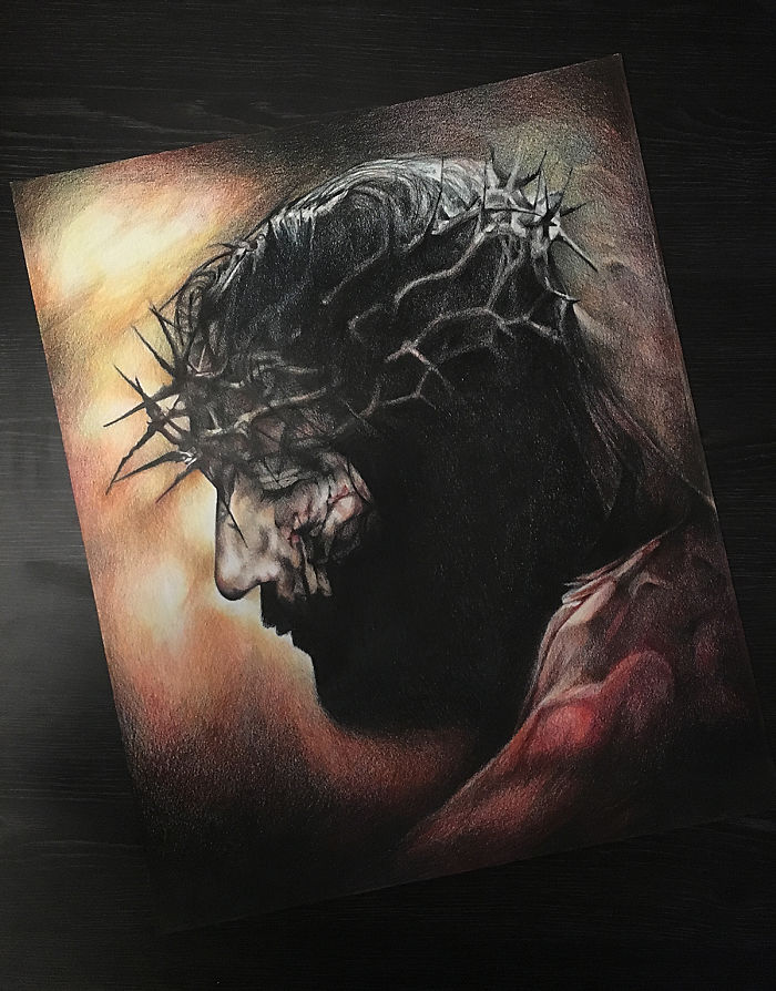 The Passion Of Christ - A Movie Poster Recreated With Colored Pencils
