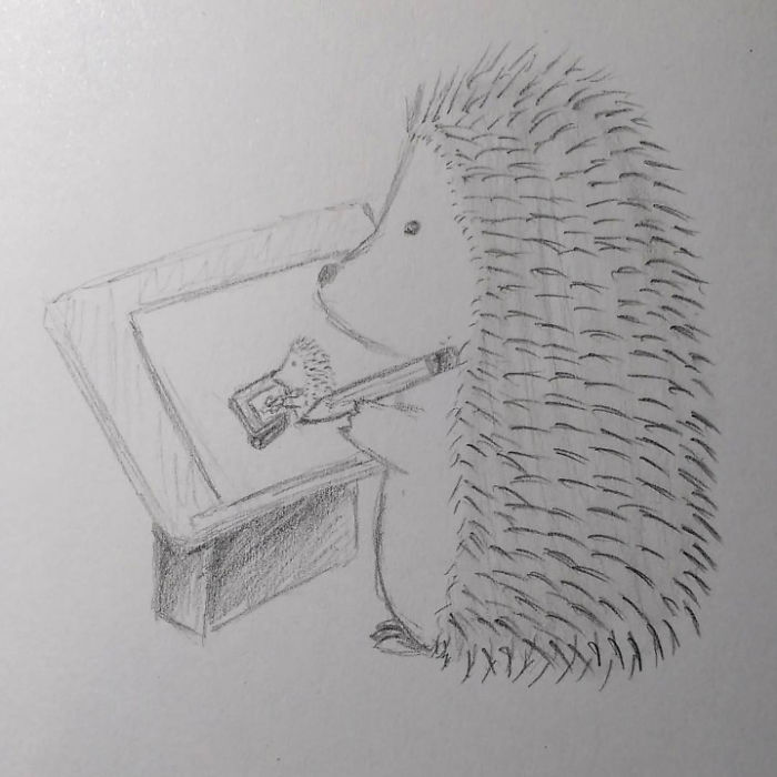10 Adorable Hedgehog Pencil Drawings