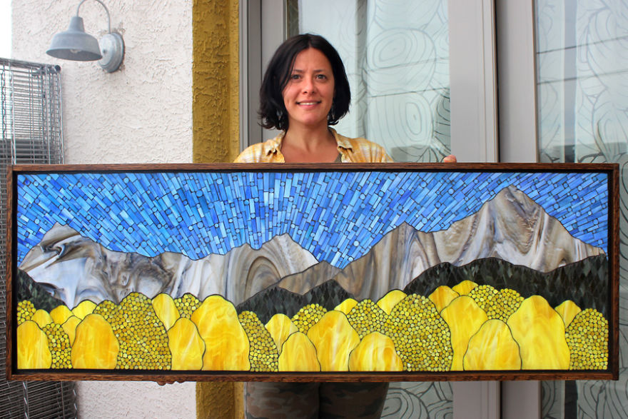 I Hand-Cut Thousands Of Pieces Of Glass To Create Beautifully Intricate Imagery