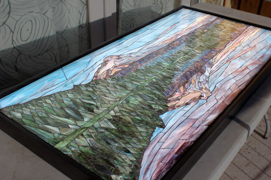 I Hand-Cut Thousands Of Pieces Of Glass To Create Beautifully Intricate Imagery