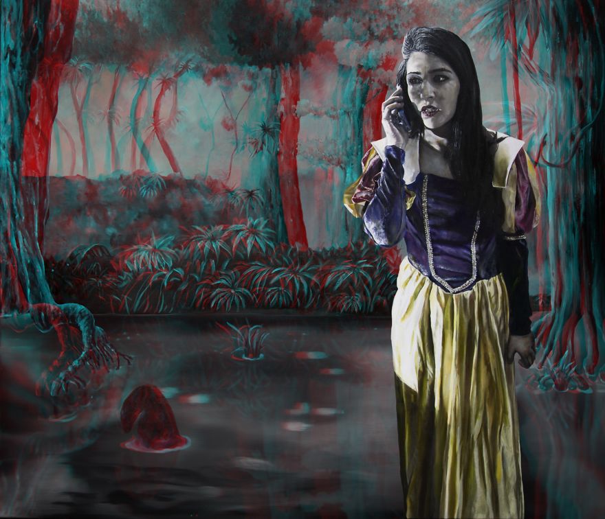 Dutch Artist Sara Le Roy Makes 3D Paintings Of Macabre Fairytales