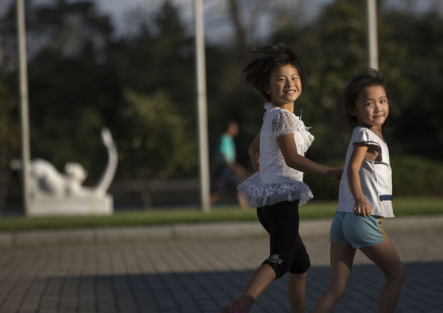 Kids Running In Songdowon International Children's Camp, Wonsan, North Korea