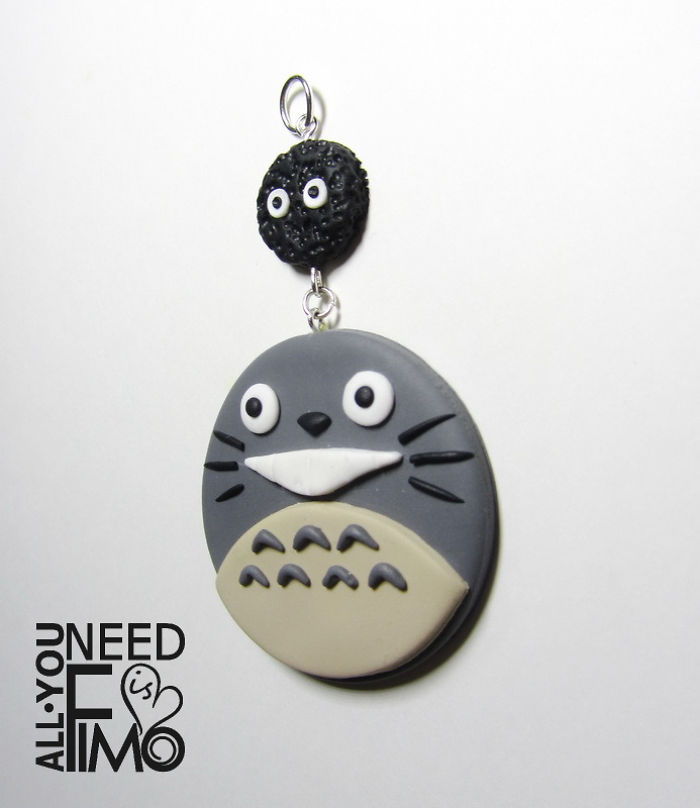 I Made This Totoro Pendant For Necklace Out Of Polymer Clay!