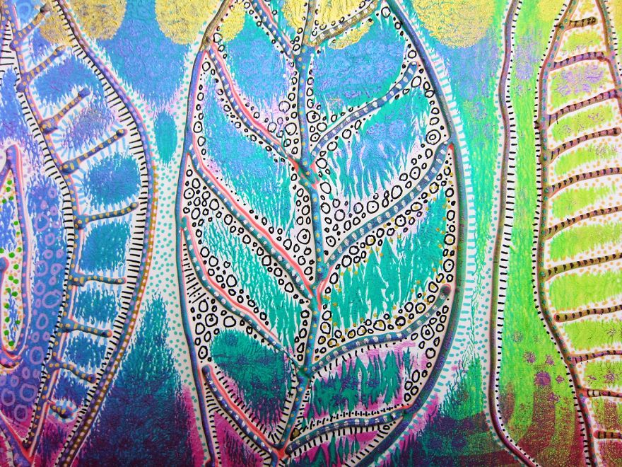 I Painted With A Large Block Of Gel While Listening To Techno Music