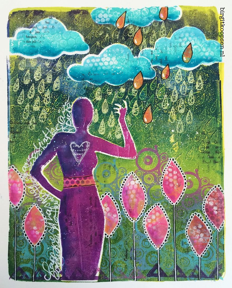I Painted With A Large Block Of Gel While Listening To Techno Music