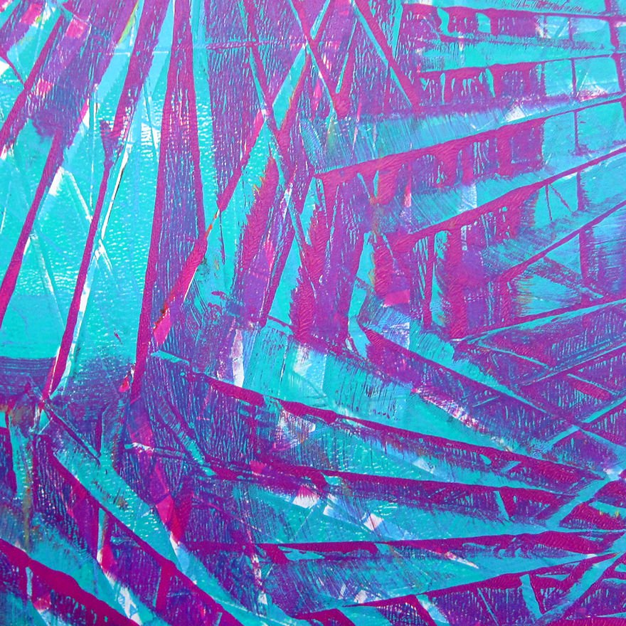 I Painted With A Large Block Of Gel While Listening To Techno Music