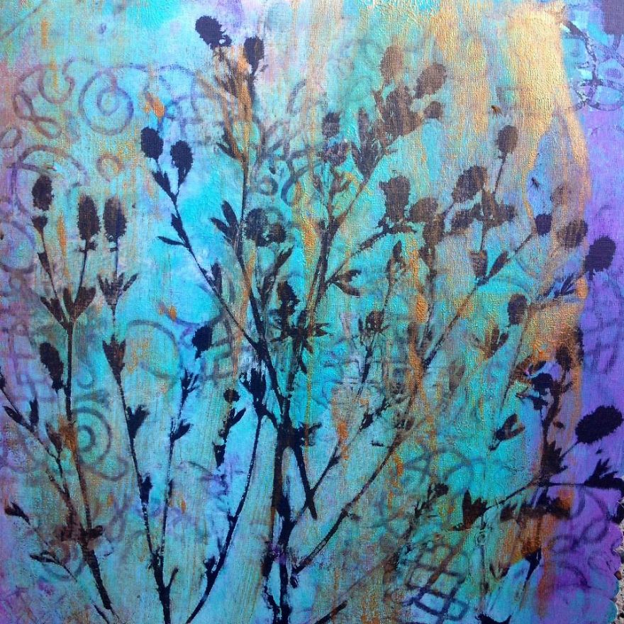 I Painted With A Large Block Of Gel While Listening To Techno Music