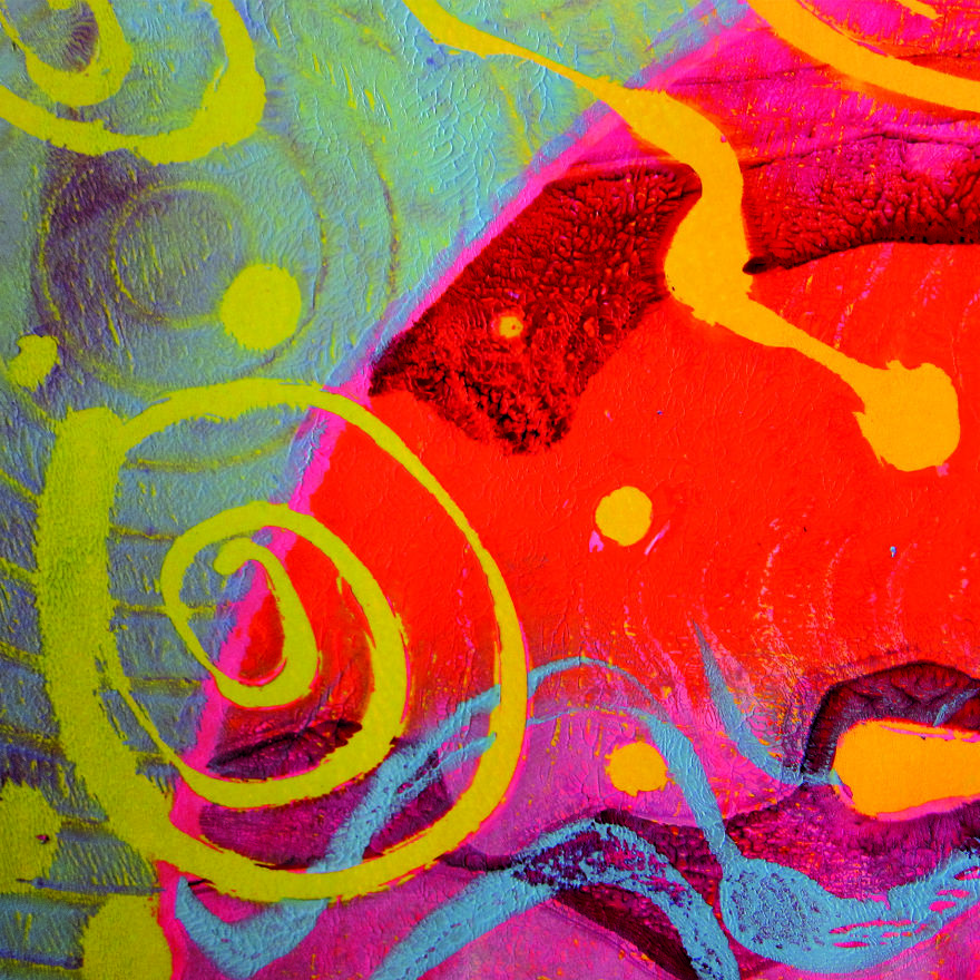 I Painted With A Large Block Of Gel While Listening To Techno Music
