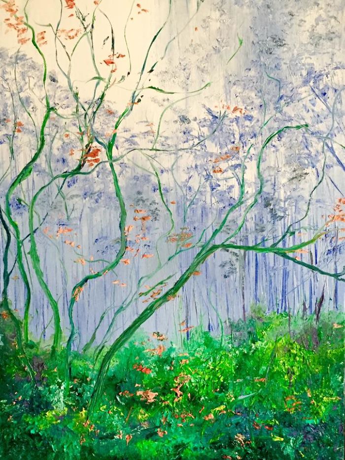 Intertwining Vines - A 24 X 18 Inch Original Oil Painting By Haley Donner