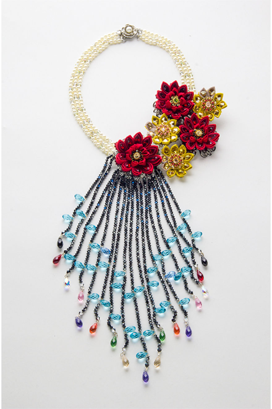 Kanzashi Flower - Mizuhiki Jewelry By Asuka Saito Kanzashi Flower - Mizuhiki Jewelry By Asuka Saito