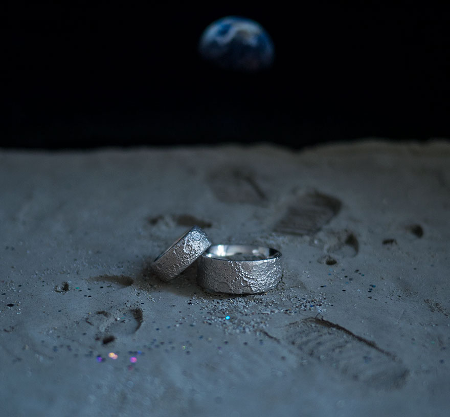 Using Nasa's Topographically Accurate Moon Maps, My Friend Created This Jewelry