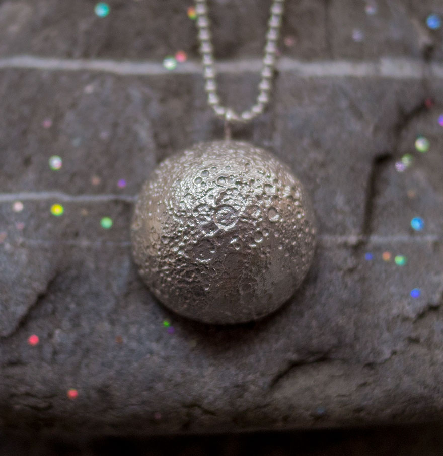 Using Nasa's Topographically Accurate Moon Maps, My Friend Created This Jewelry