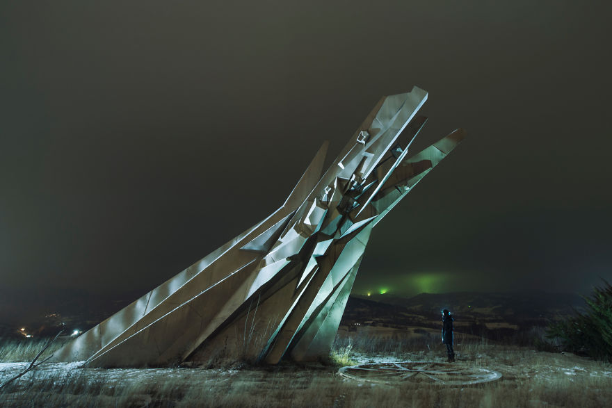 Otherworldly Night Version Of Yugoslavian Monuments In Serbia