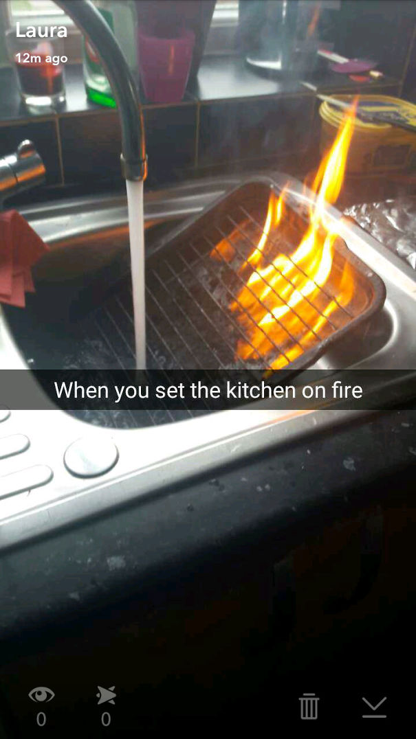 Accidently Left Grill On N Set Oven On Fire
