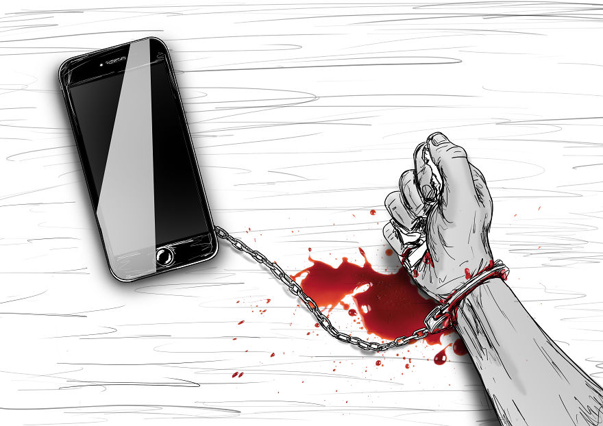 I Made A Picture To Show The Love/hate Relationship Towards Connectivity And The Smartphone I Made A Picture To Show The Love/hate Relationship Towards Connectivity And The Smartphone