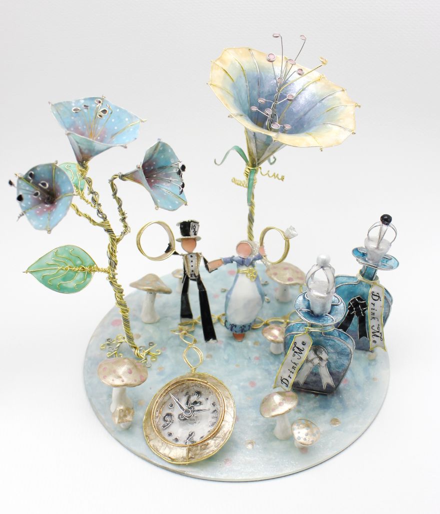 I Turn Nail Polish & Broken Guitar Strings Into Sculptures, Clocks, Lamps & Wedding Cake Toppers