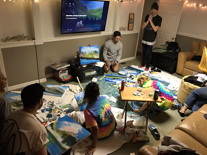 People Are Obsessed With This 22-Year-Old Guy Who Had A Bob Ross Birthday Party