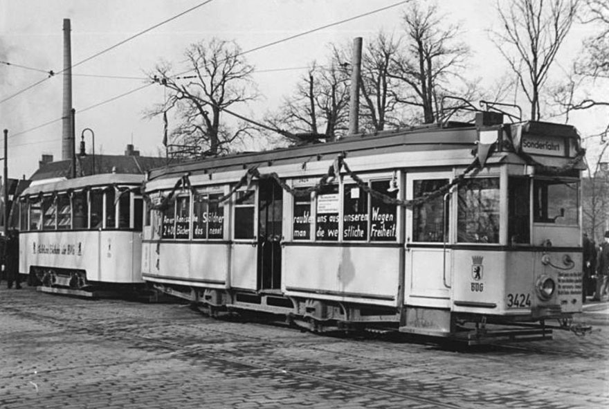 A Tram In Berlin With 2400 Books In Berlin, 1952