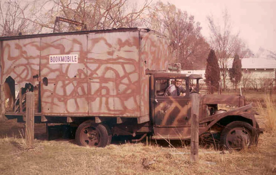 Paul Buttars, Former Manager Of The Utah State Library Bookmobile Program, In One Of The “older” Bookmobiles. Taken In Chesterfield, Ut, C.1975