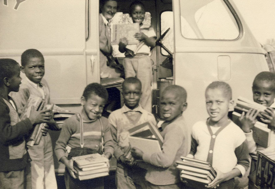 Patrons Visiting The Bookmobile