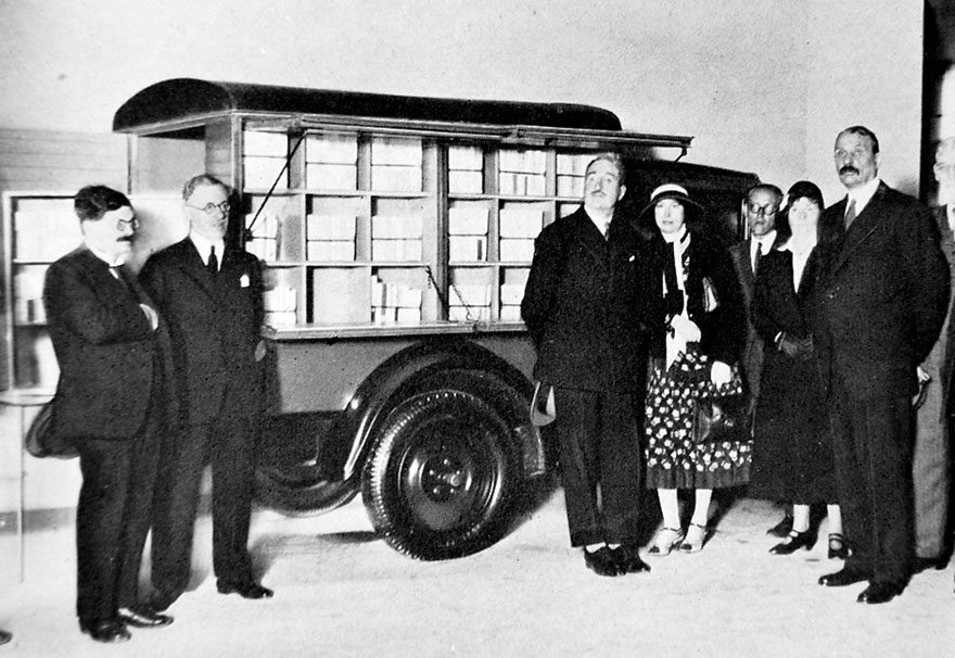 Presentation Of The New Bookmobile At The Paris Colonial Exposition Held In Paris France, 1931