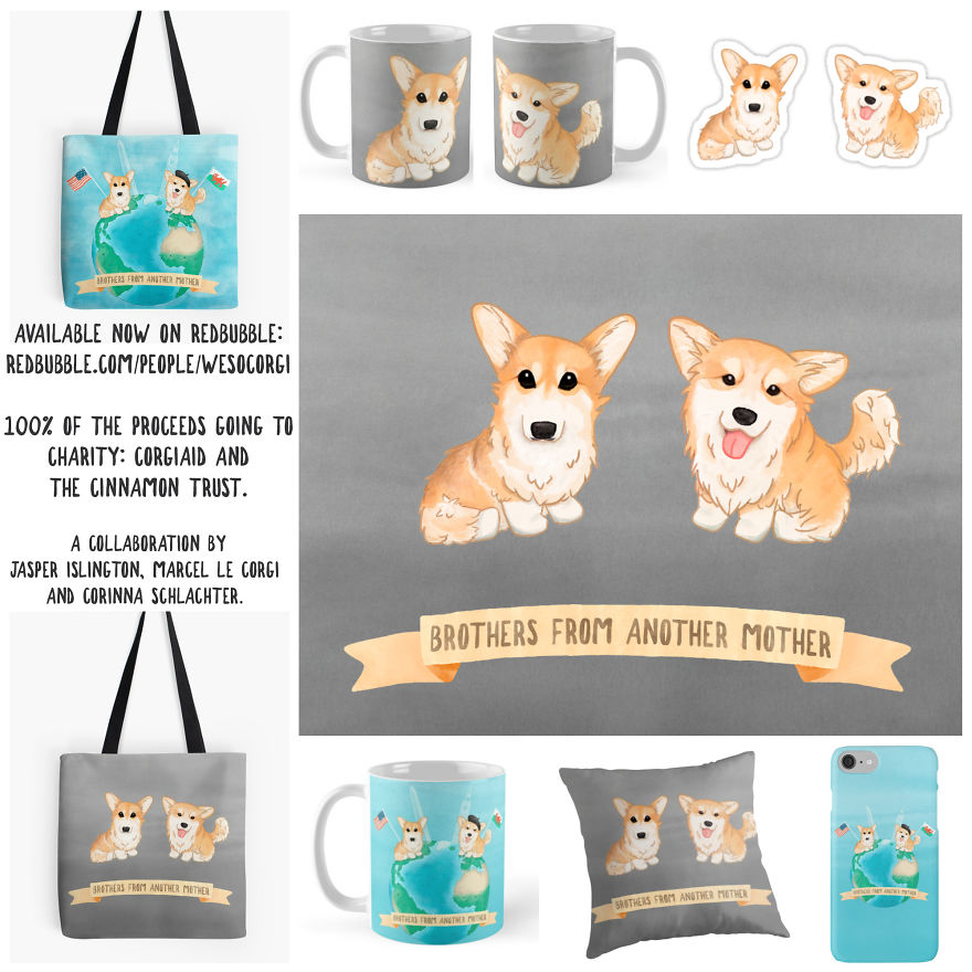 Two Corgi Celebrities And An Artist Team Up For A Quest For Charity Two Corgi Celebrities And An Artist Team Up For A Quest For Charity