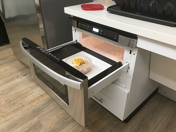 microwave with a pull out drawer