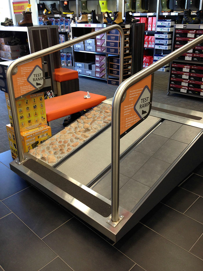 This Store Has A "Test Ramp" So You Can Try Out Your Safety Boots On Different Surfaces