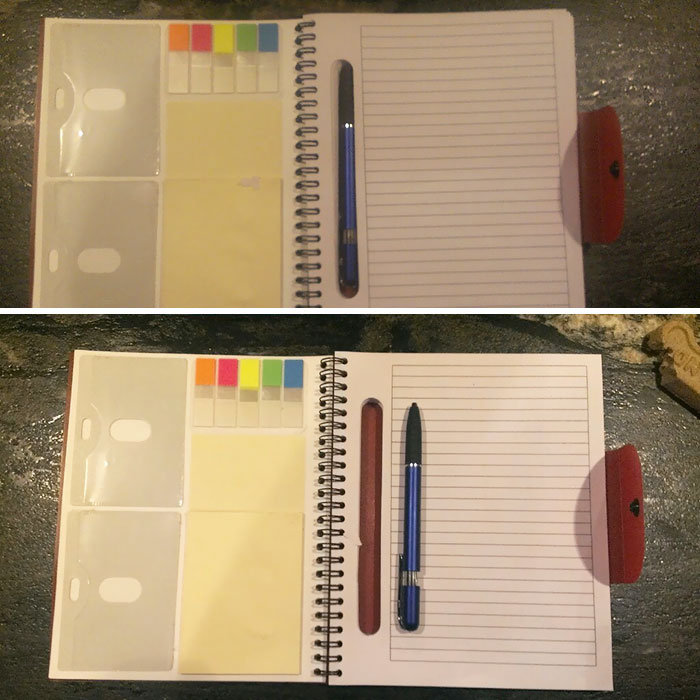 This Notebook Has A Hole Cut In The Paper For Your Pen