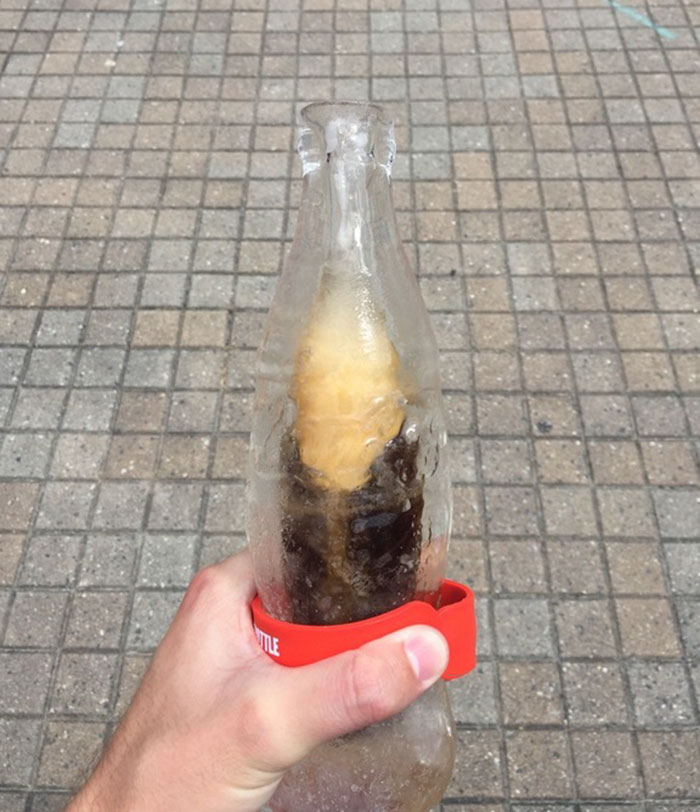 coke bottle made out of ice