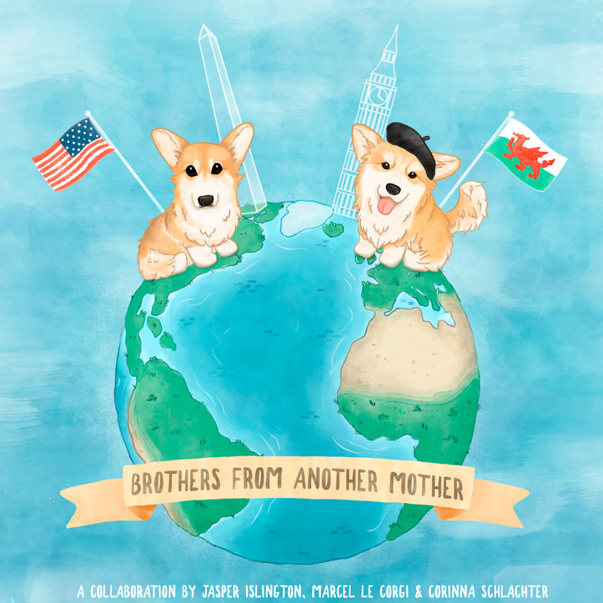 Two Corgi Celebrities And An Artist Team Up For A Quest For Charity Two Corgi Celebrities And An Artist Team Up For A Quest For Charity