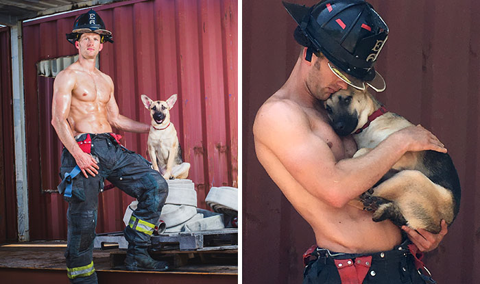 When This Firefighter Was Asked To Pose With A Rescue Dog For A Calendar, He Couldn’t Resist Adopting Her