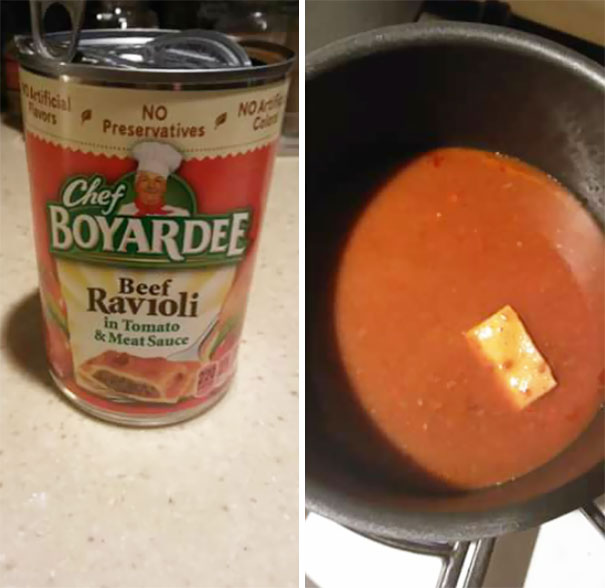 Got A Can With Only One Ravioli In It