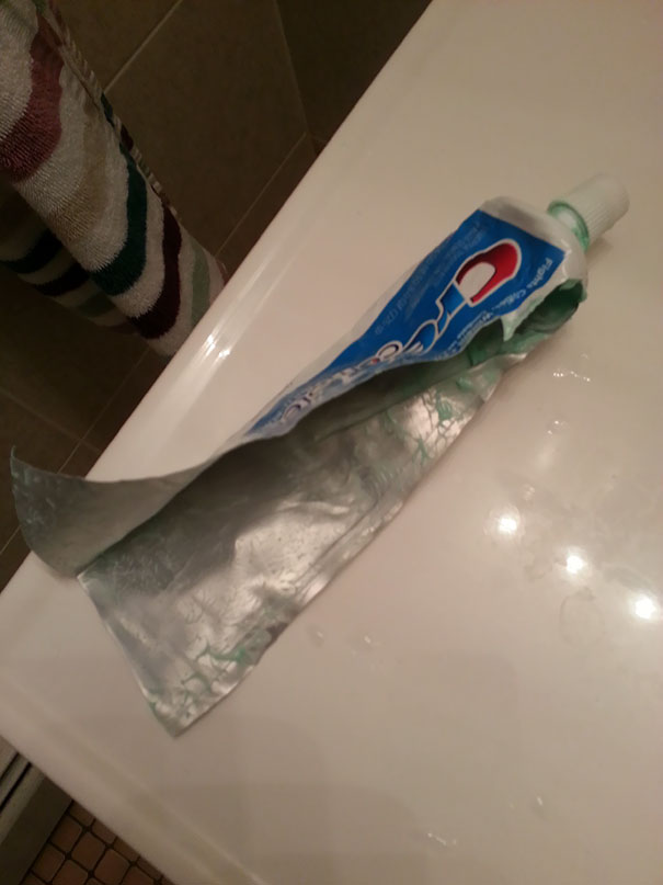 My Girlfriend And I Were Waiting For Each Other To Buy New Toothpaste. I Thought I Had Won And Came Home To This