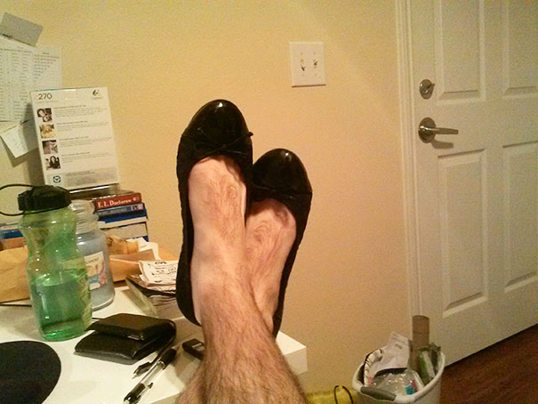 I Left My Flats At My Boyfriend's Apartment, And He Sent Me This Picture The Next Day