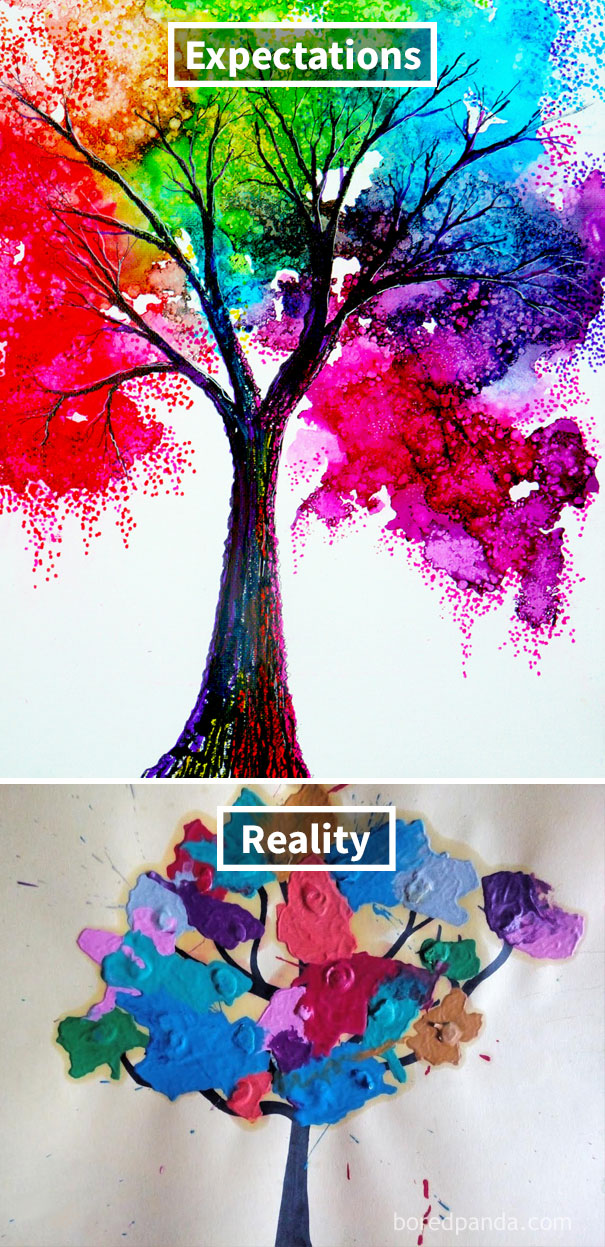 Melted Crayon Tree Art