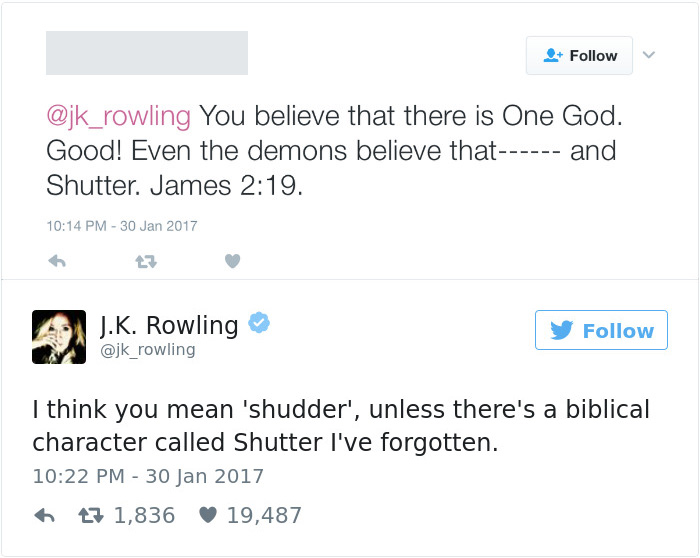 J. K. Rowling Twitter Comebacks