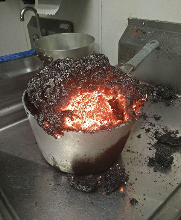 I Forgot I Was Making Caramel At Work. It's A Tad Overcooked