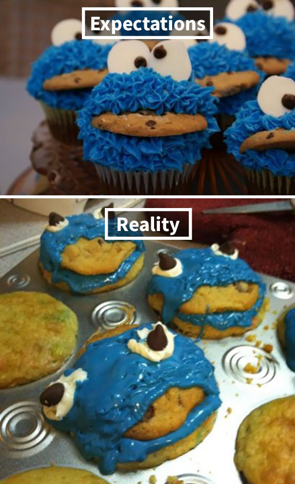 Cookie Monster Cupcakes Gone Wrong