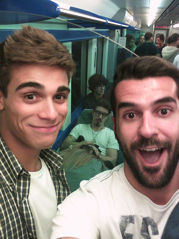 My And My Friend's Selfie In The Train